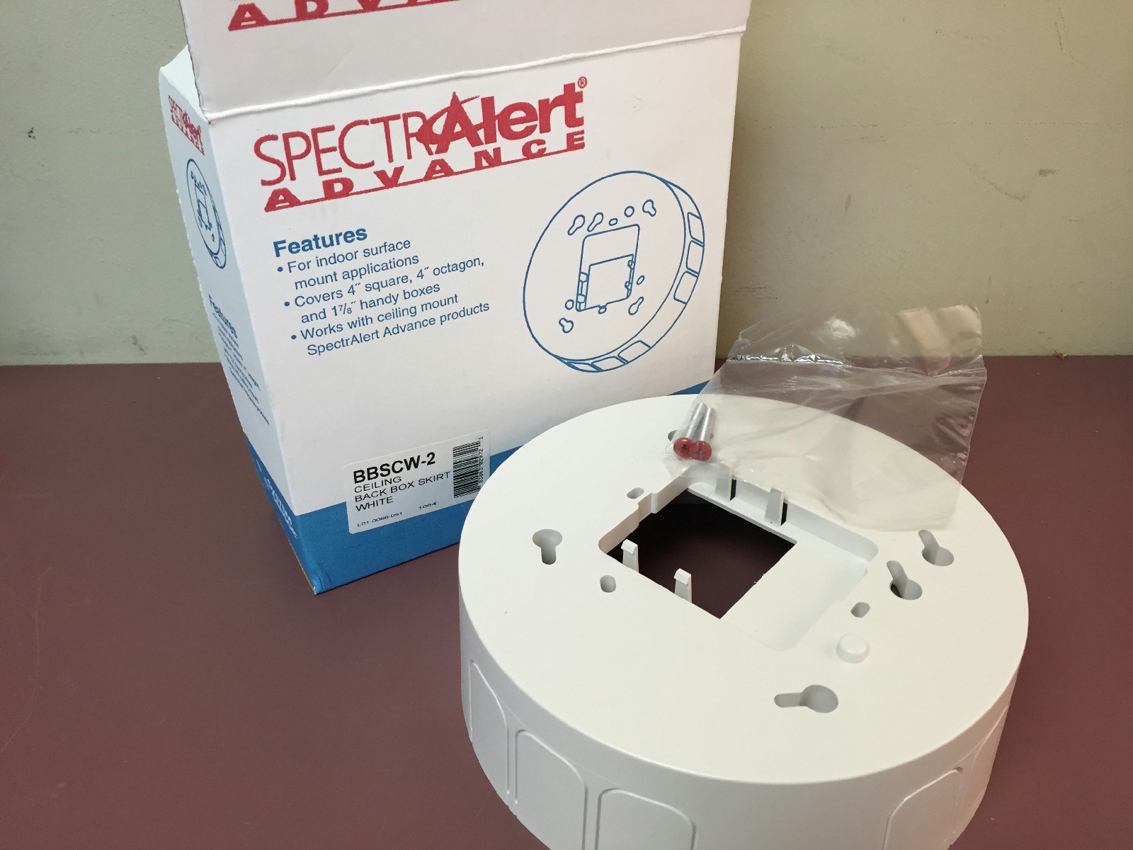 System Sensor SpectrAlert Advance Lot of 10 BBSCW-2 Back Box /ceiling