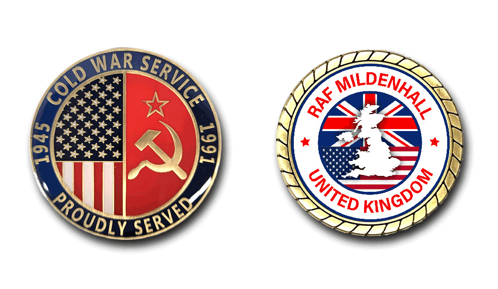 RAF Mildenhall United Kingdom Cold War Service Challenge Coin