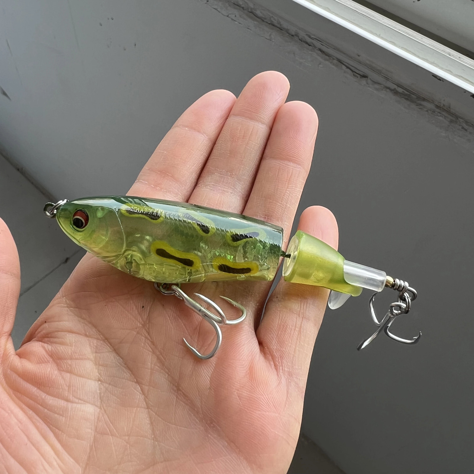 Whopper Popper 90 style, 14.2g Topwater Popper Fishing Lure - Frog color