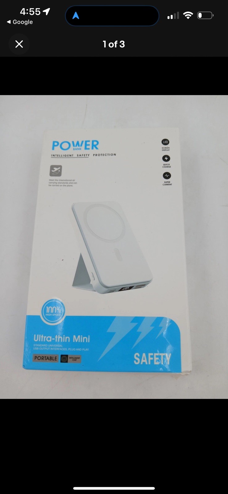 Ultra-thin Mini Power Bank Portable Quick Charge LED Display Super Current Safe