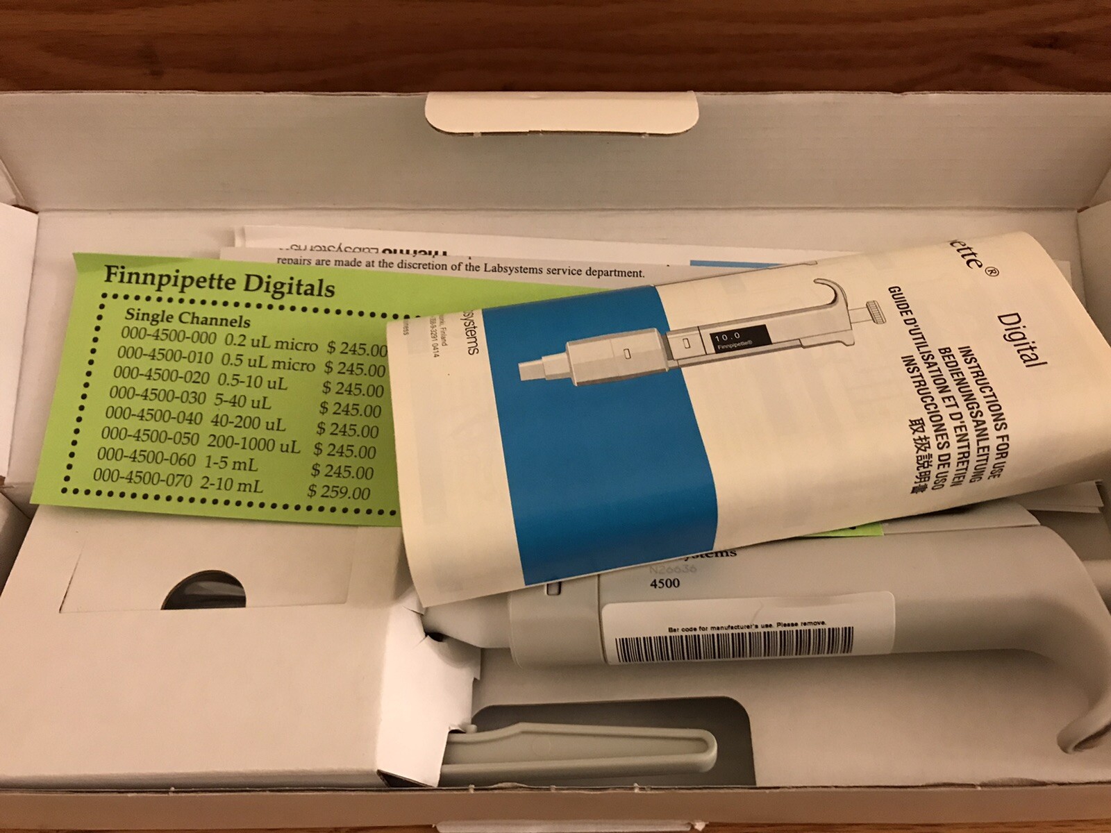 Brand New Labsystems Finnpipette Digital 0.5-10 uL N26636