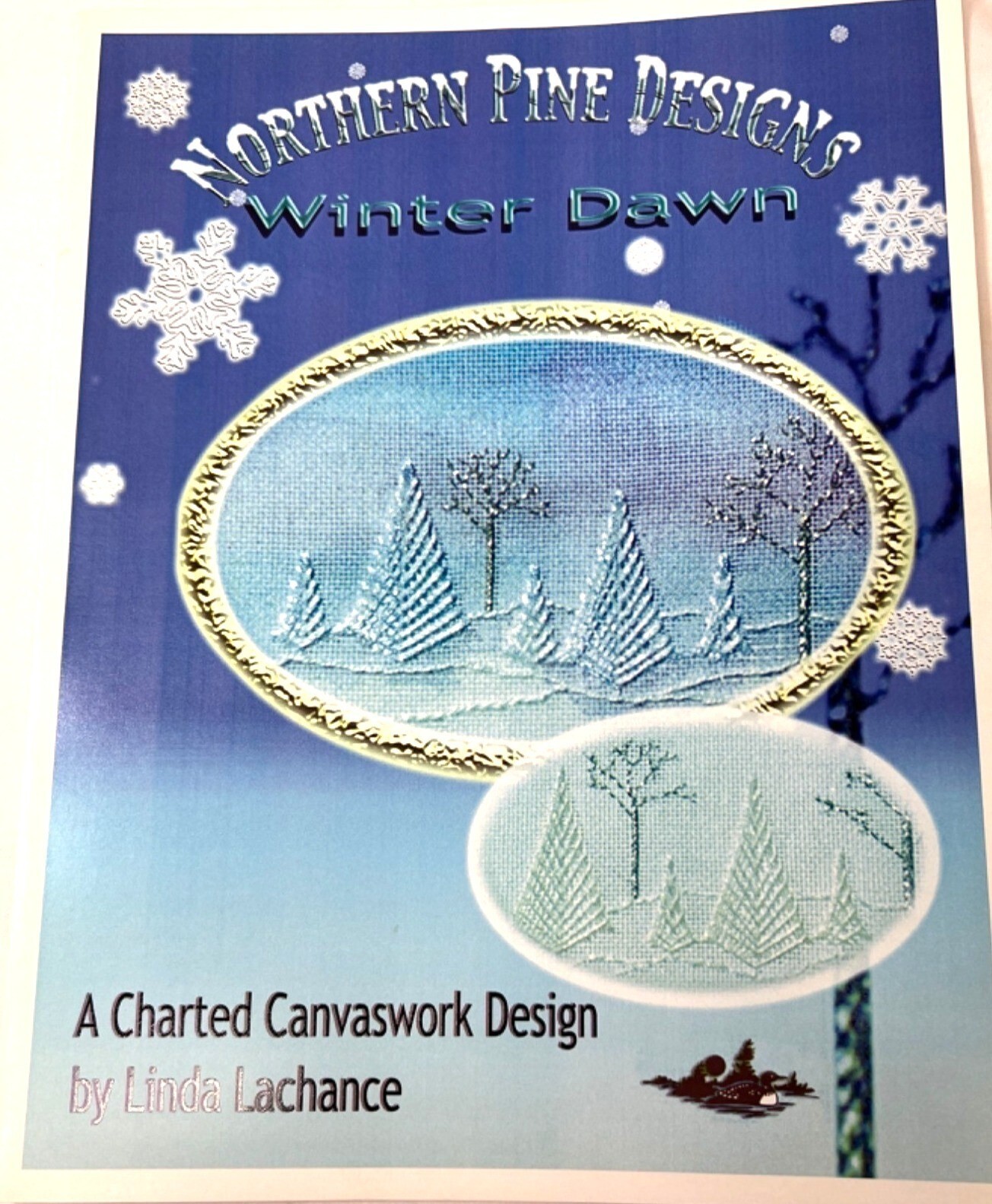 RARE Northern Pine Designs "Winter Dawn" Charted Canvaswork Pattern