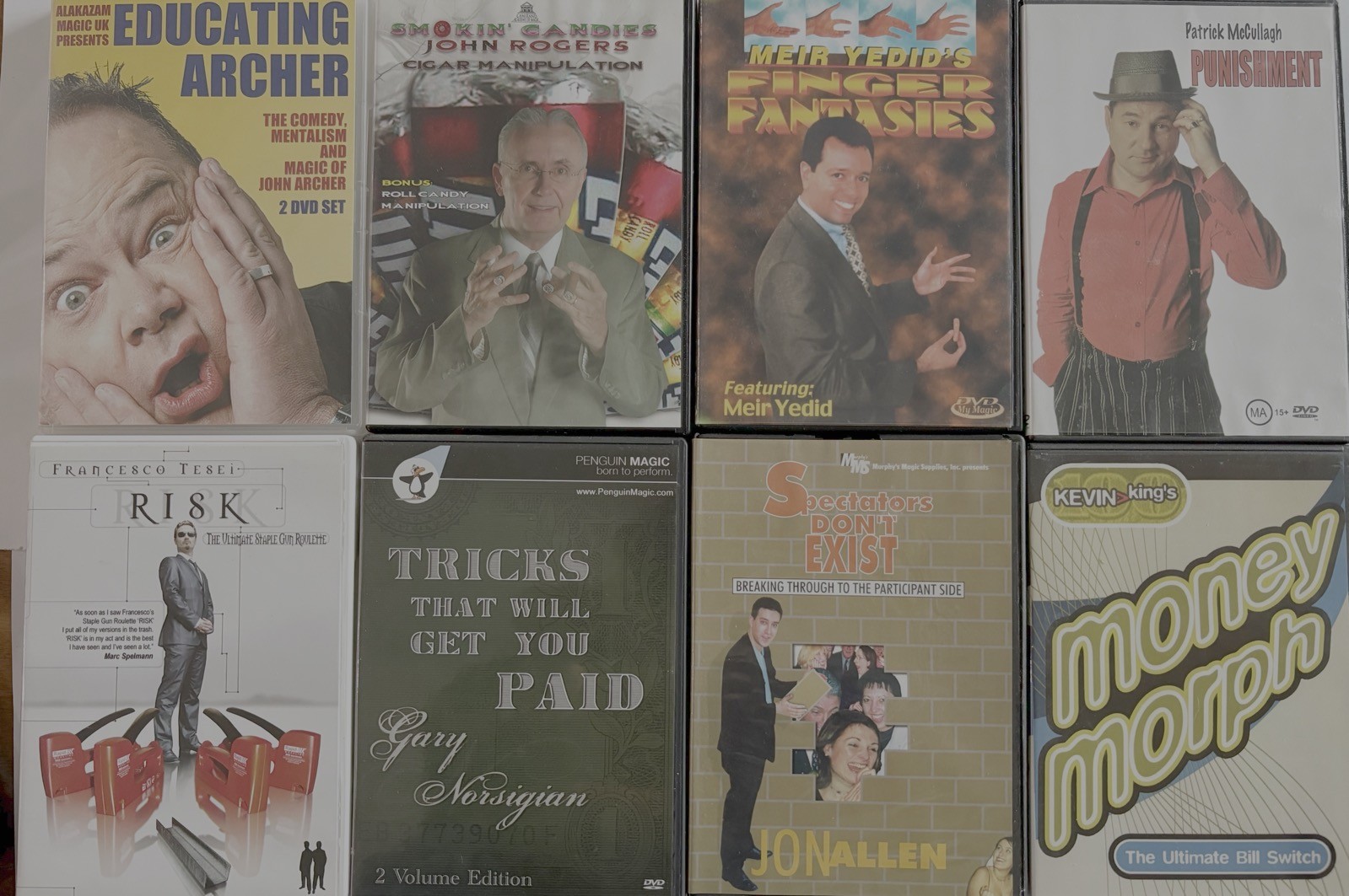 Bulk Lot Of 8 x MAGIC DVDs As Pictured Magician Trick Instructional Tuition M08