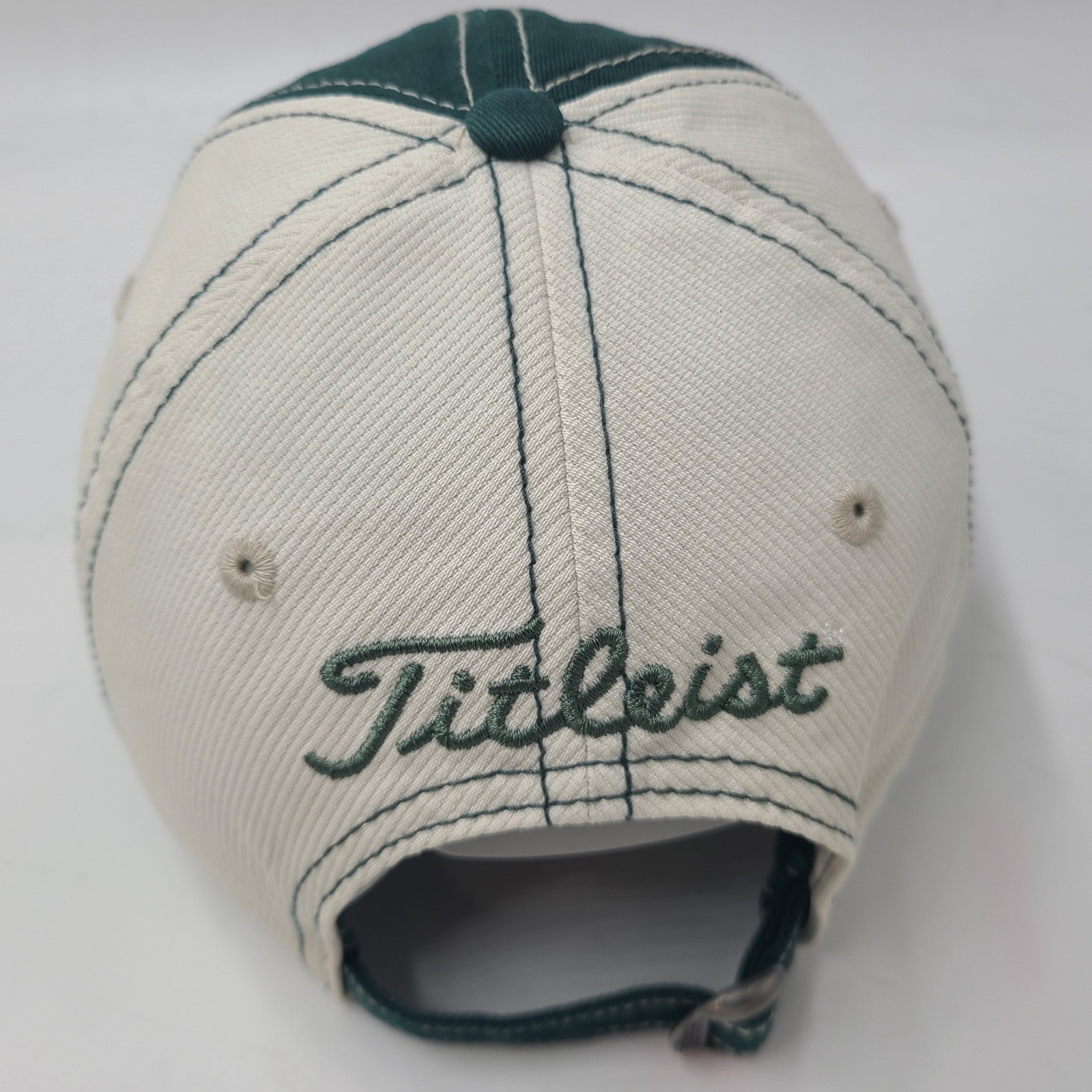 Titleist Hat Strapback Green White Golf Script Logo Casual Outdoors Cotton Men