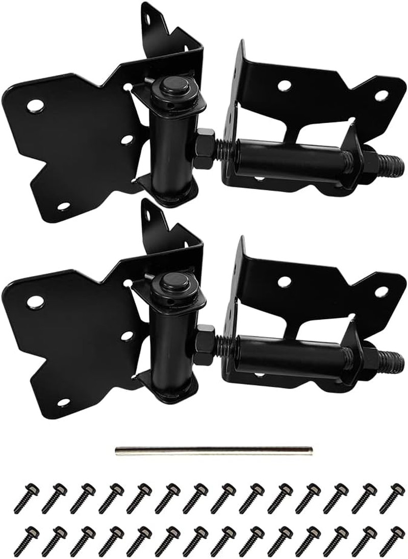 2 Pack Self Closing Gate Hinges for Wooden/Vinyl/Pvc Fences, Heavy Duty Hinges A