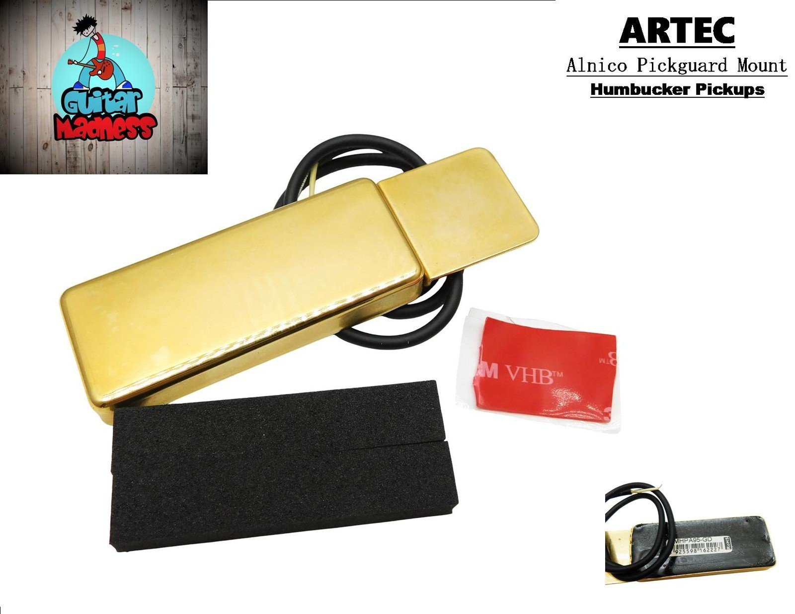 Artec Jazz Vintage Artist Side Mounted Mini Humbucker Pickup Gold A5