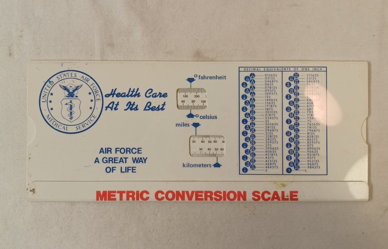 Usaf United States Air Force Medical Service Metric Conversion Scale Tool
