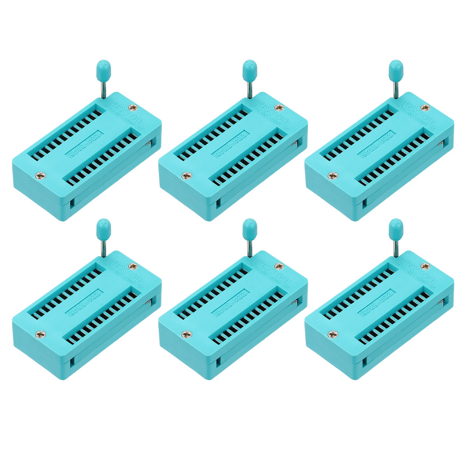 6Pcs Universal IC Test ZIF Socket 24 Pin 2.54mm Pitch DIP