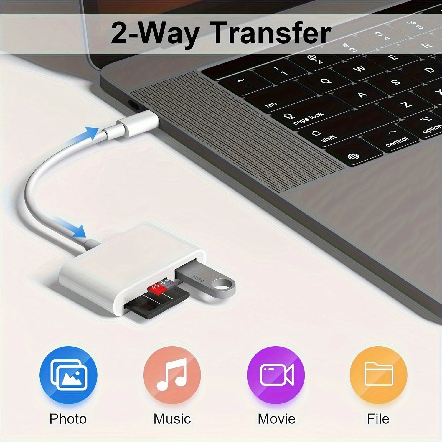 3 in 1 USB C Card Reader SD TF Memory Adapter for USB-C Devices