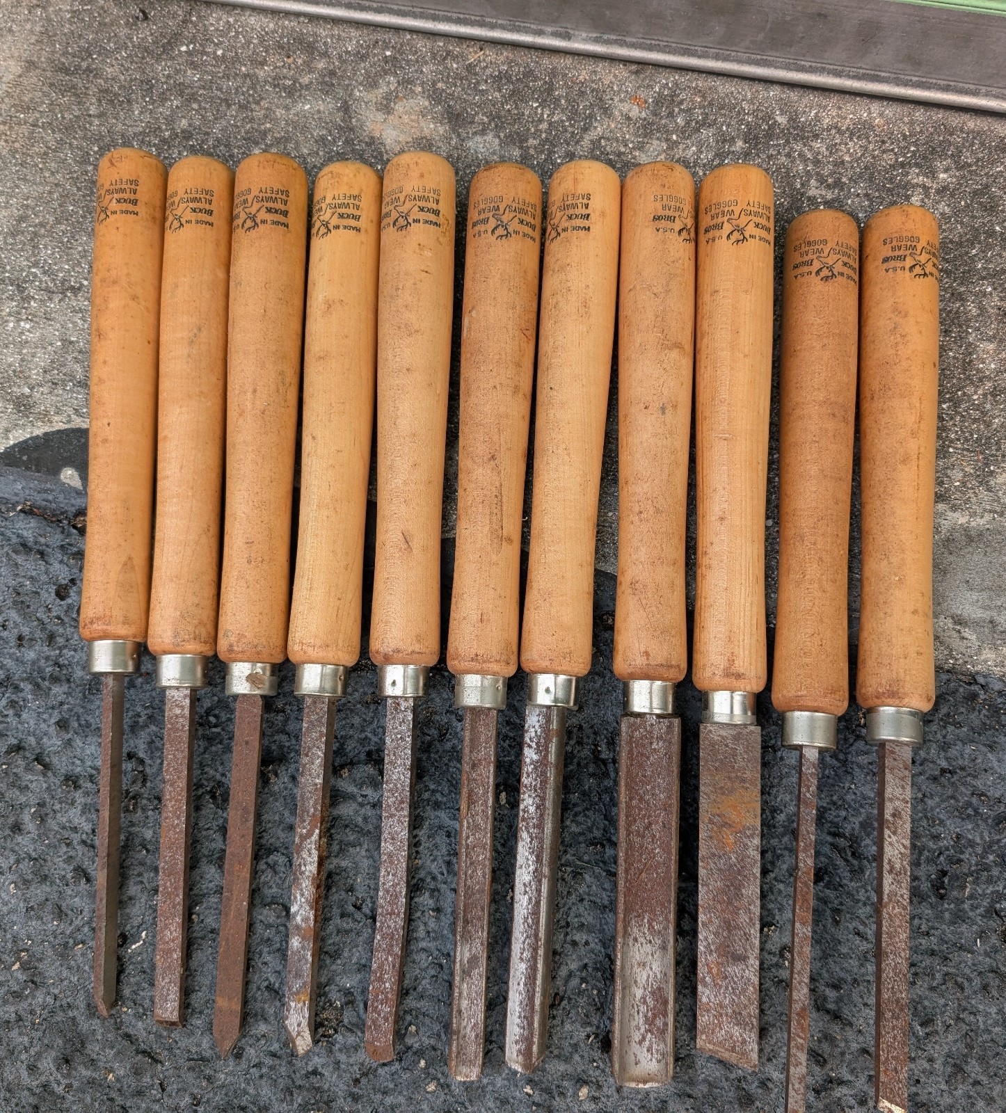 11 Buck Bros Wood Carving Lathe Woodworking Tools Gouge Chisel
