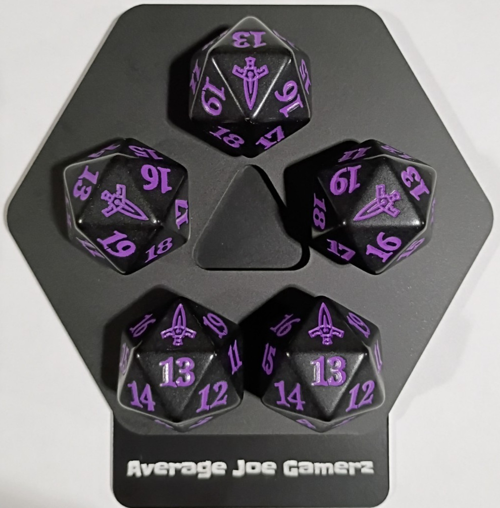 Purple & Black Spindown Dice (Set of 5) [Murders at Karlov Manor] MTG