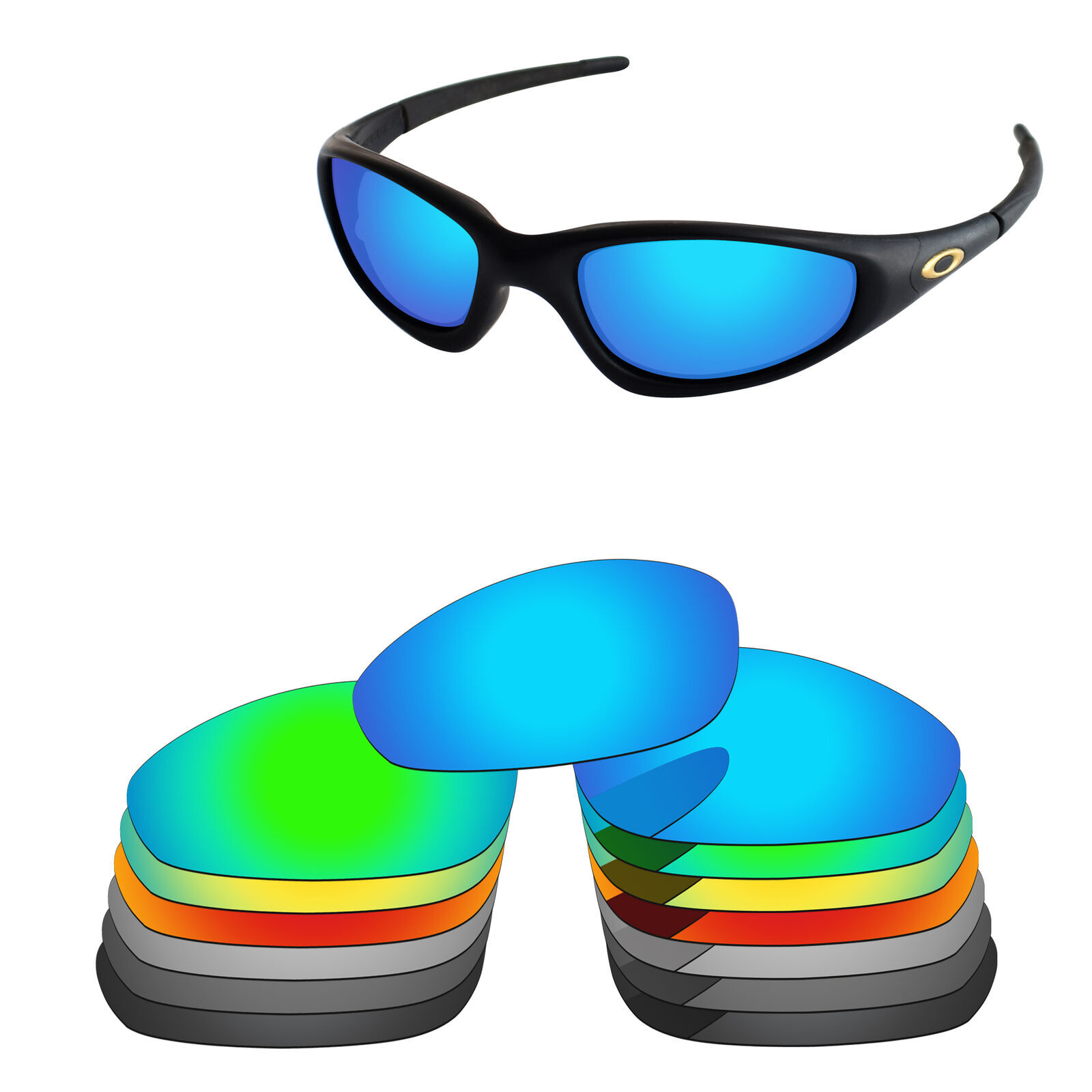 Lenslog Polarized Replacement Lenses For-Oakley Straight Jacket 1999 Multi-Opt