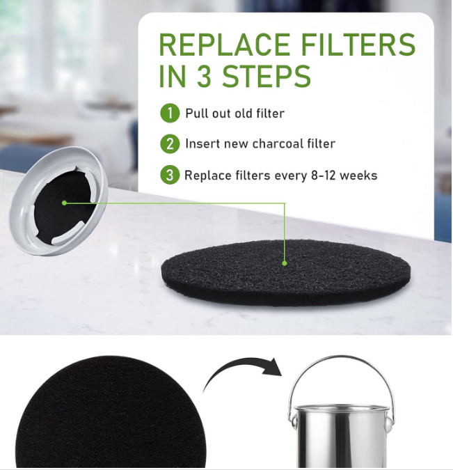 Kitchen Compost Bin Charcoal Filter Replacements, Compost Pail Carbon Filters