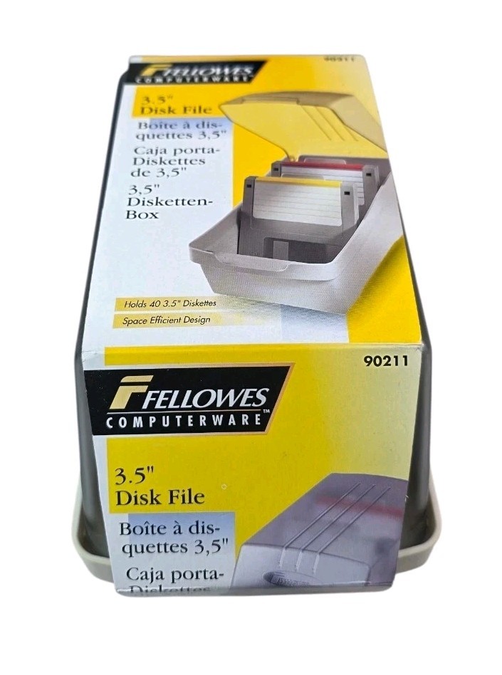 NEW Fellowes 3.5 Disk File  # 90211 Made In USA 40 Pcs Capacity