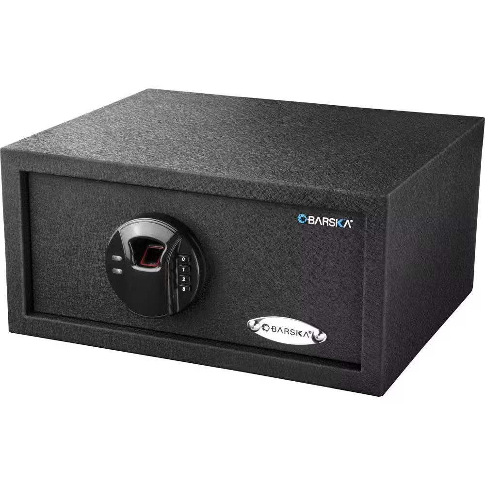 HQ100 0.69 Cu. Ft. Steel Biometric Keypad Safe with Digital Keypad, Black