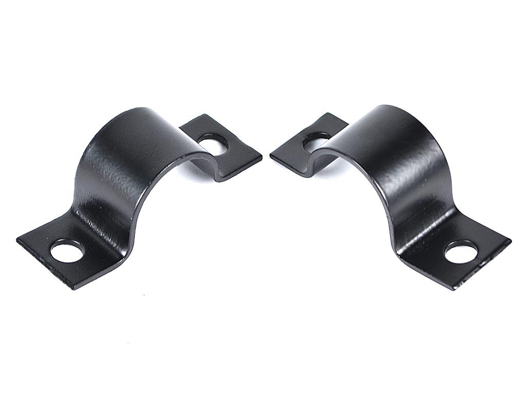Kit of 2 Front Sway Bar Bushing Steel Brackets Black fits Jeep Wrangler YJ