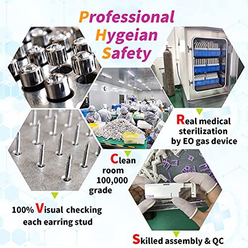 2PCS Disposable Ear Piercing Kit Ear Piercing Gun Self Use Ear Piercings Kit ...