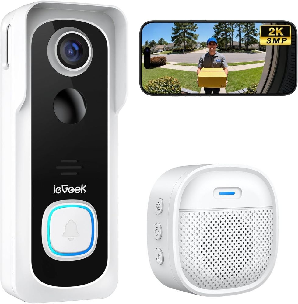 ieGeek 1080P Doorbell Camera Wireless with Chime, Voice Changer, 2-Way Audio