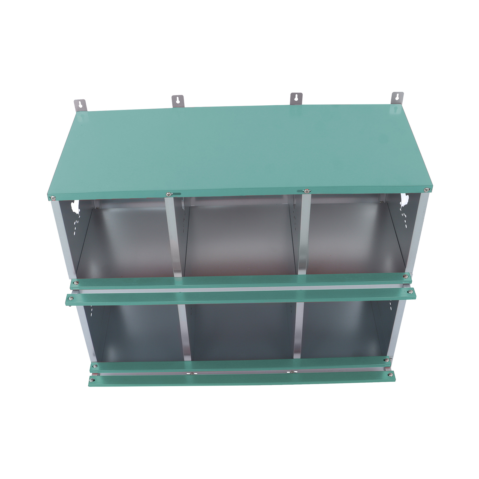 Durable 6 Compartment Chicken Nesting Boxes Metal Poultry Nest Box Wall Mount