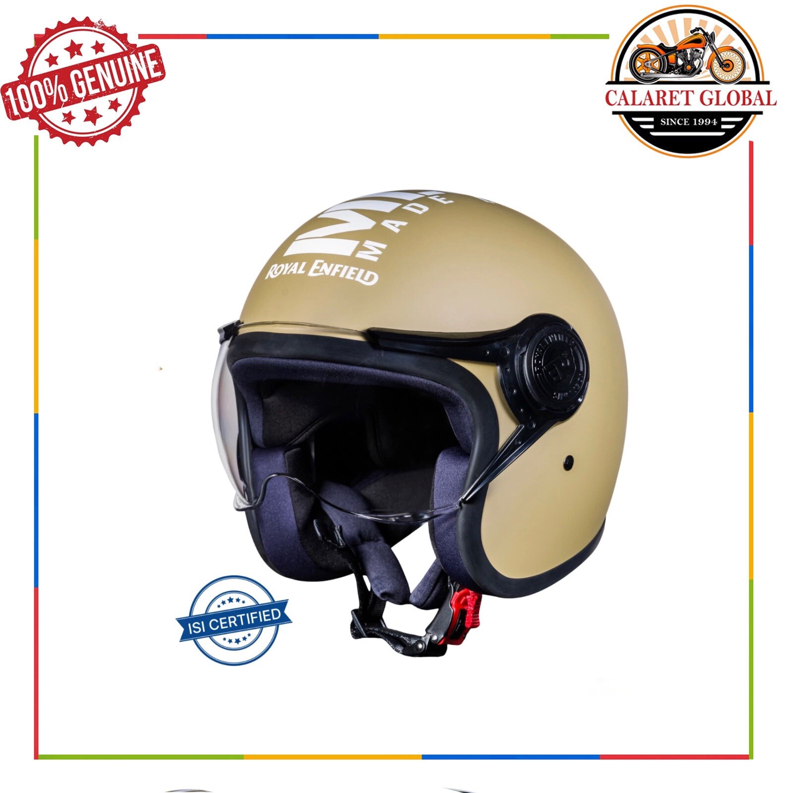 FIT FOR ROYAL ENFIELD MOTORCYCLE OPEN FACE MLG (V) MATT DESERT STORM HELMET