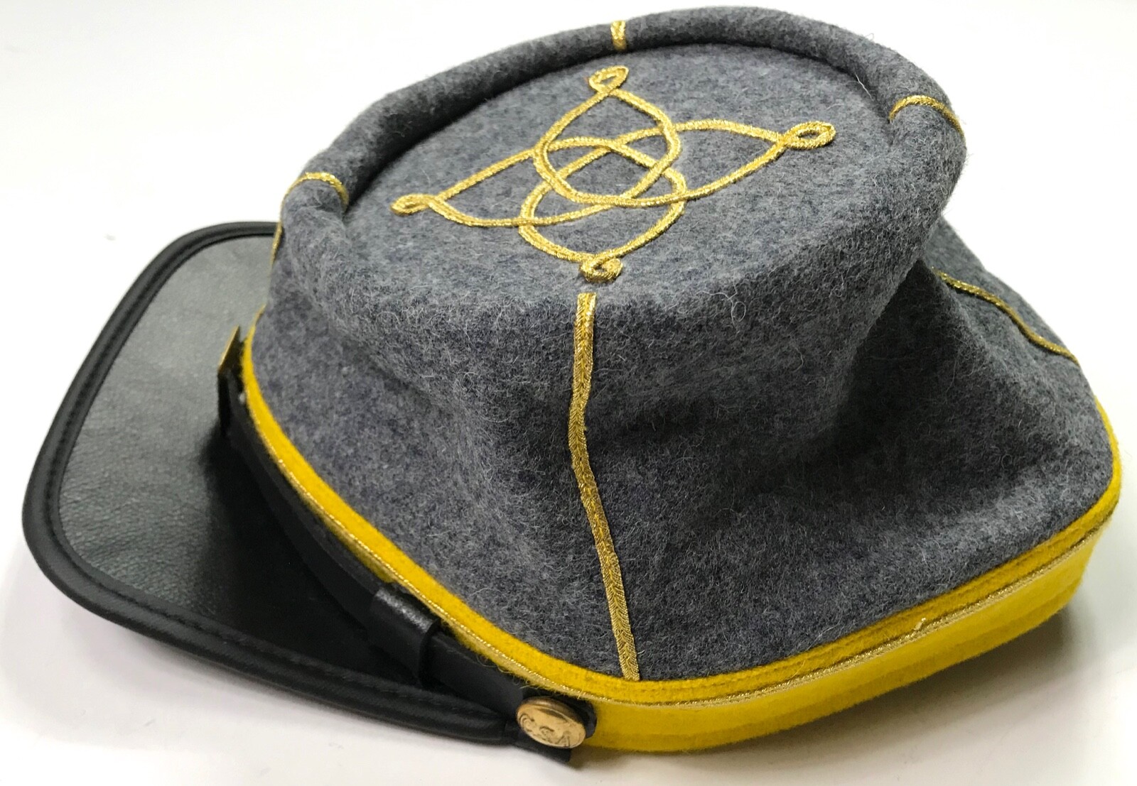 CIVIL WAR CONFEDERATE CS LIEUTENANT CAVALRY OFFICER KEPI FORAGE CAP HAT-LARGE