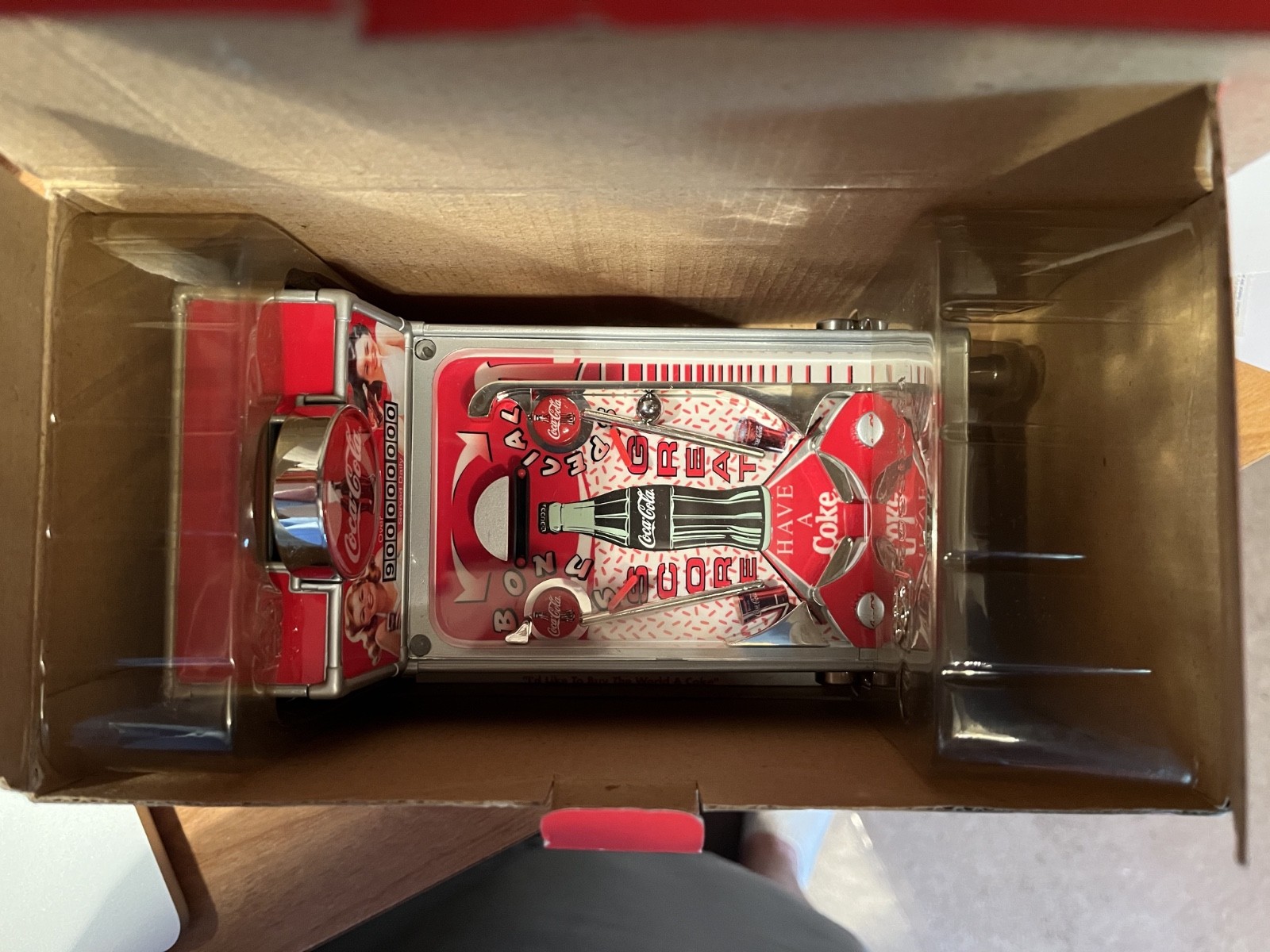 CIB 1998 Coca-Cola - Pinball Machine - COA - Musical Bank - Lights Up & Plays!