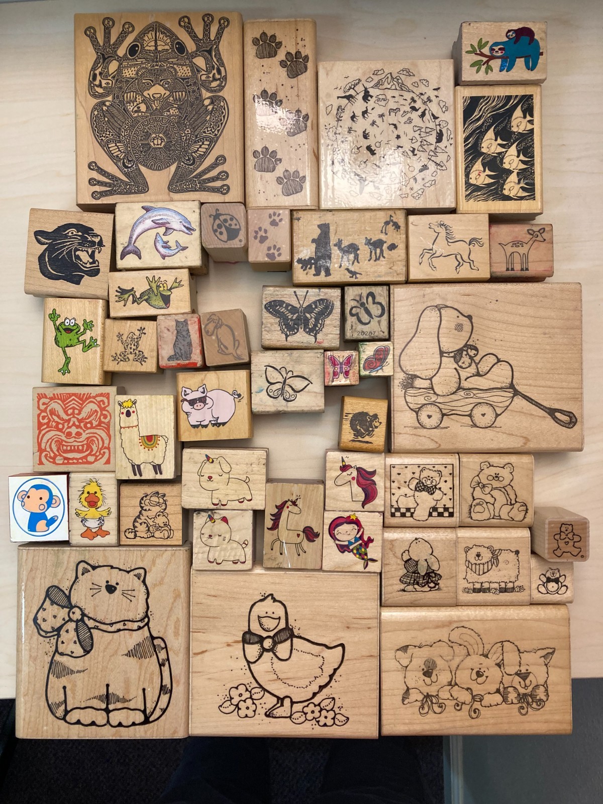 Animals Cartoons Animation wooden block rubber stamps for Crafts You Pick Choose