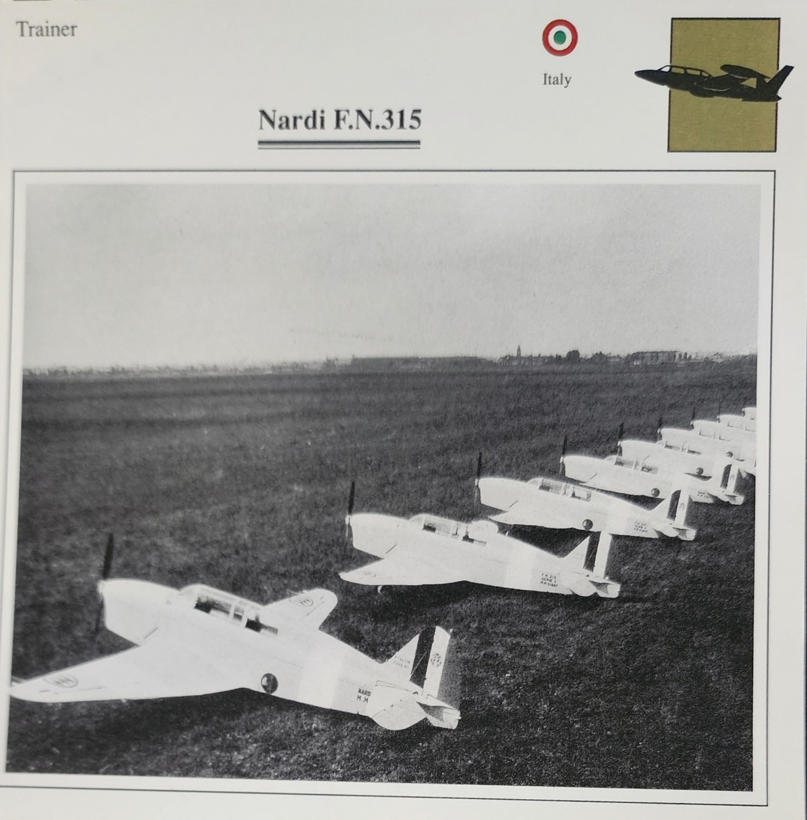 Nardi Plane Picture Original Aircraft Vtg Specs Detail Info Collector Card