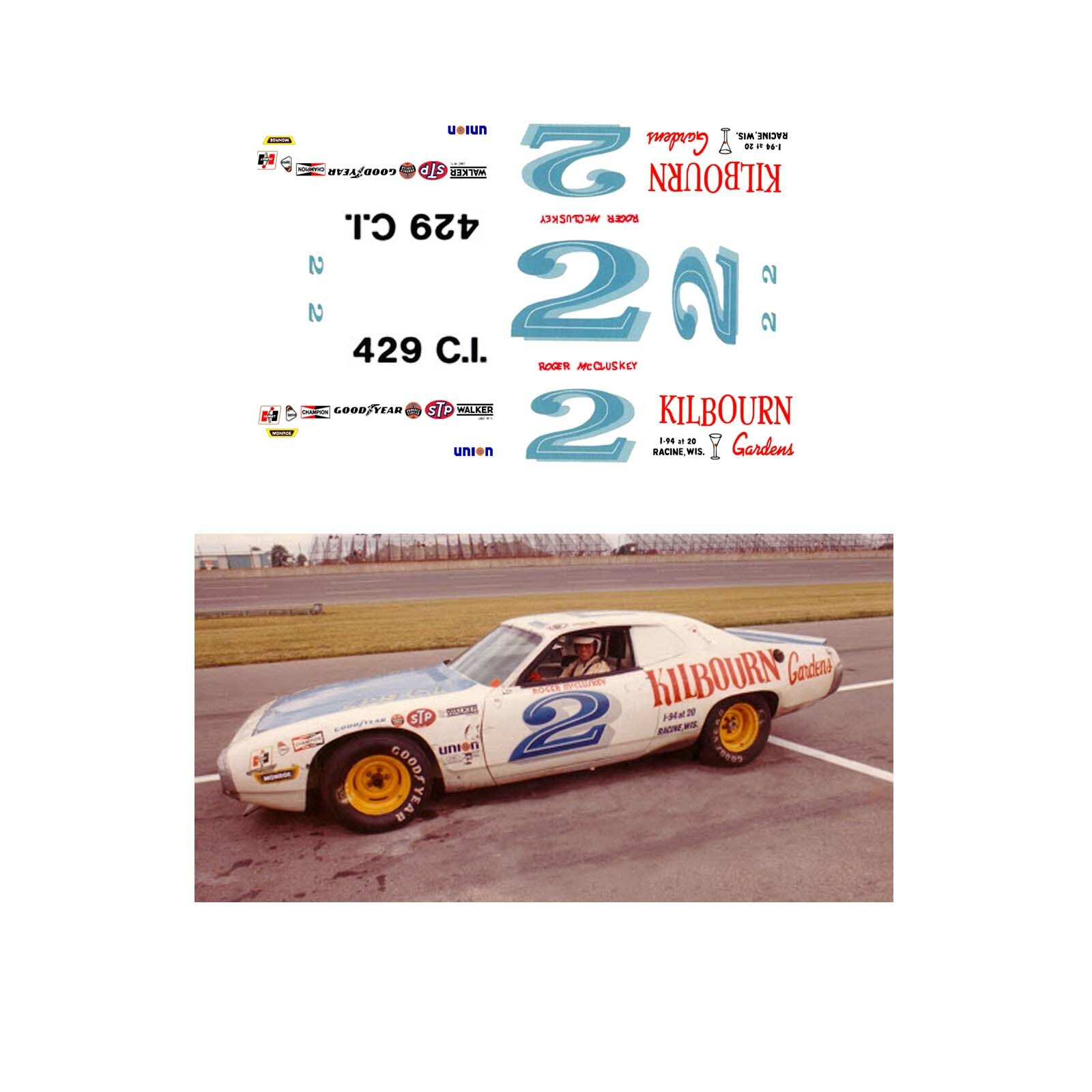 #2 Roger McCluskey Kilbourn Gardens Plymouth 1/64 scale AFX Tyco Autoworld