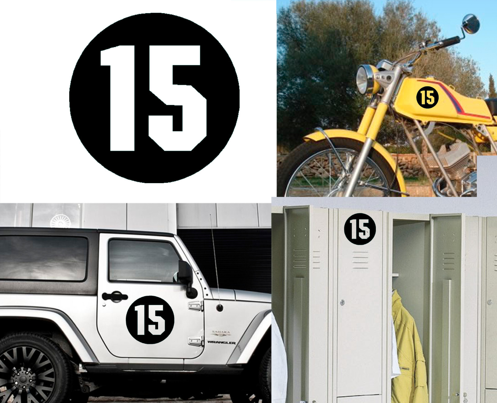 Number 15, Sticker Vinyl Cut, Version Via