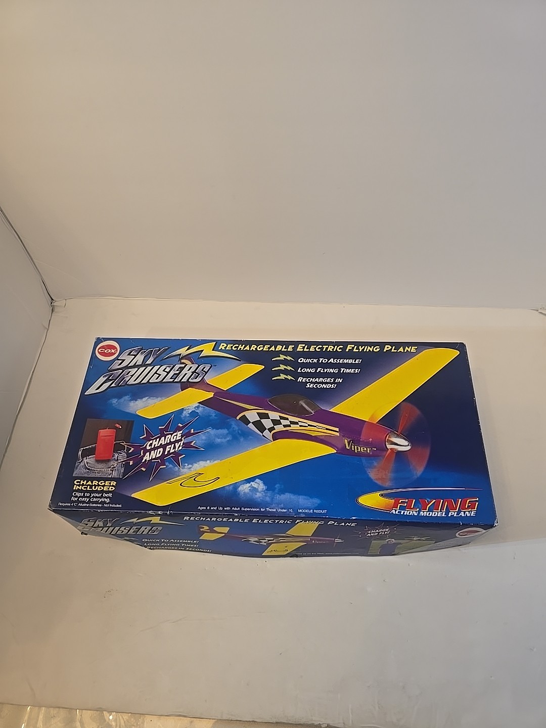 Cox Sky Cruisers Viper Mustang -Rare Rechargeable Electric Flying Plane Open Box