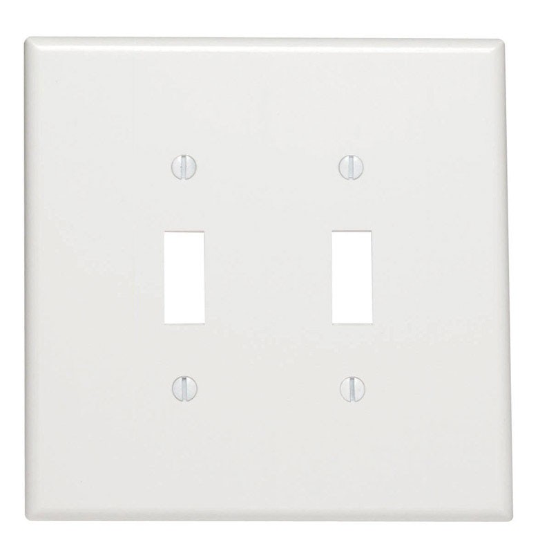 Leviton 88109-000 White 2-Gang Toggle Wall Plate 5-1/4 H x 5-5/16 W in.