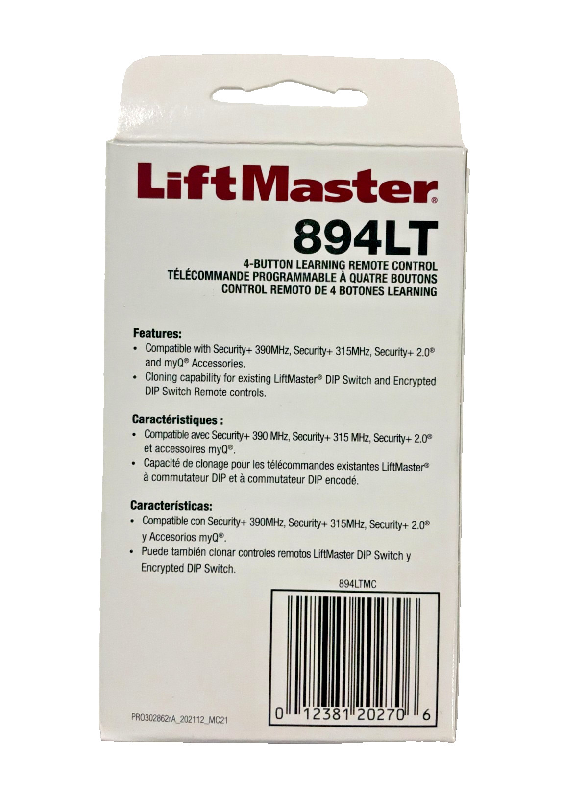 LiftMaster 894LTMC 4 Button Learning Remote Garage Door Gate Opener TX