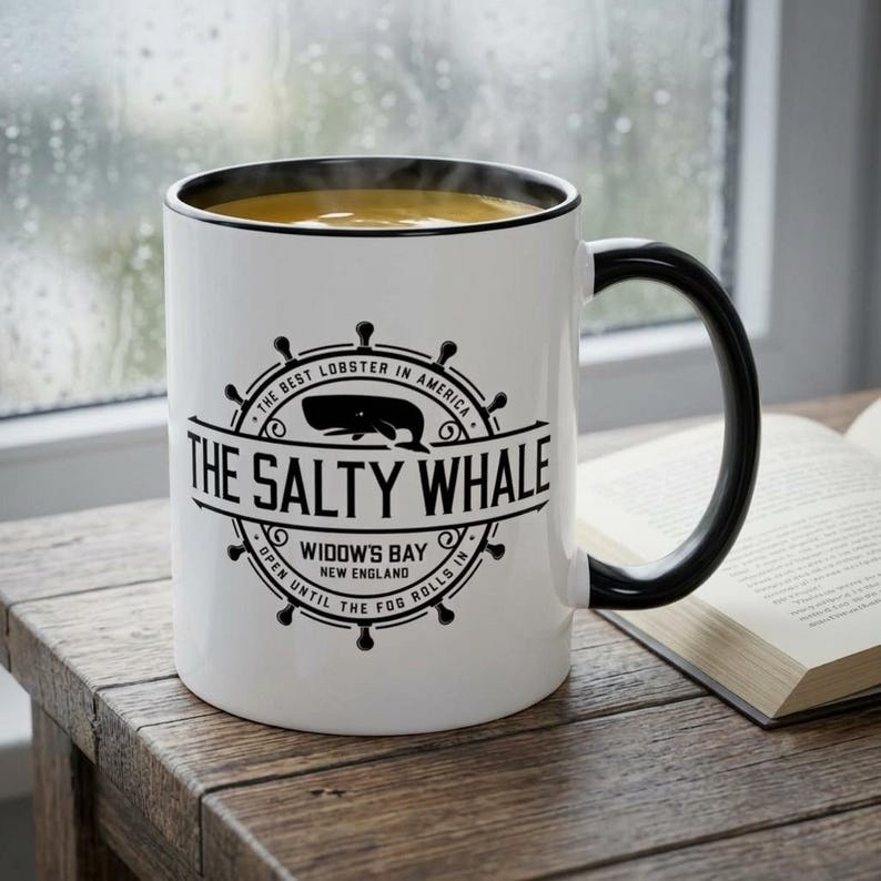 Widow's Bay The Salty Whale Mug, Fictional Pub Coffee Cup Fan Gift