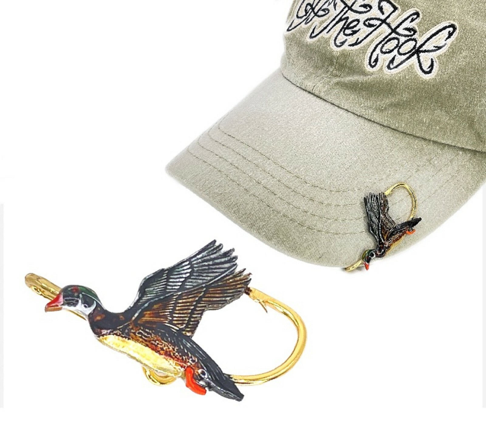 Wood Duck Hookit®️ Wood Duck Hat PIn -  Duck Hat Clip - Duck Brim Clip