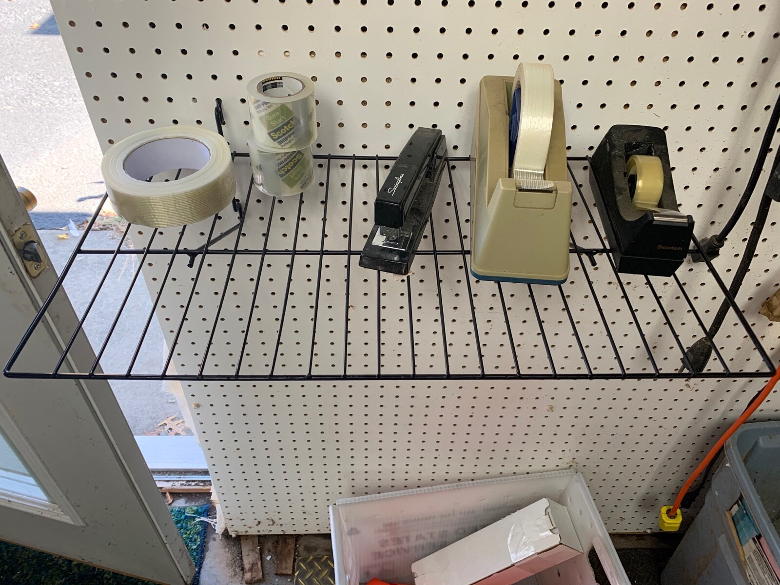 (3) Double Shirt Shelf Fits Slat Grid, Pegboard Black 22"Wx12"D (3) Shelves NEW