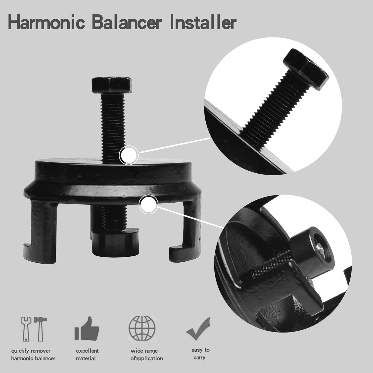 Crank Pulley Puller and Installation Set, Harmonic Balancer Puller and Harmonic