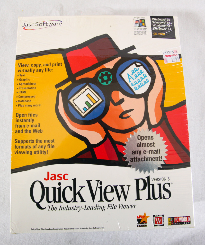Jasc Quick View Plus, v 5.0, File Viewer CD-ROM for Windows, 1999