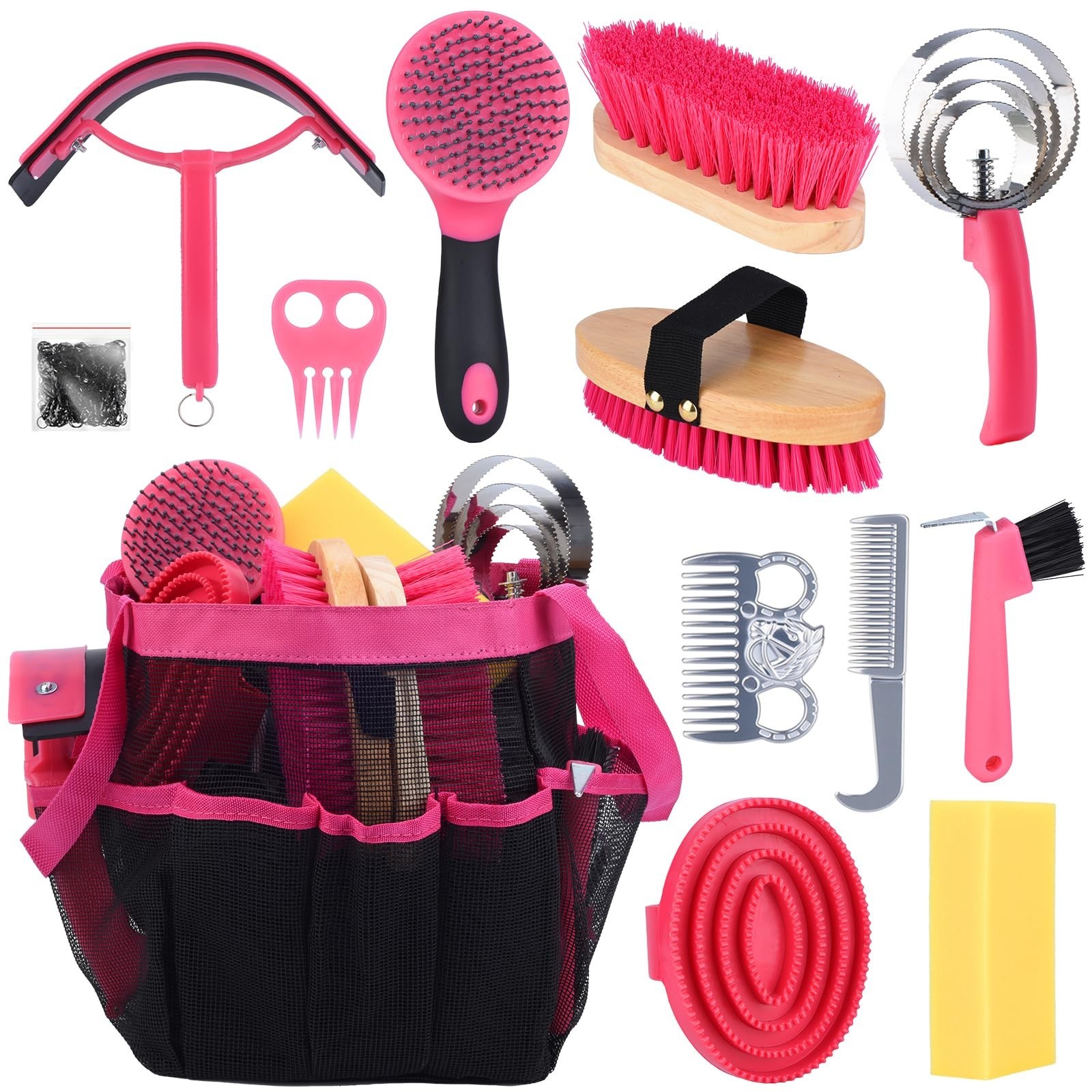 Horse Grooming Kit 13 Piece, Horse Brushes for Grooming Supplies with Tote Ba...
