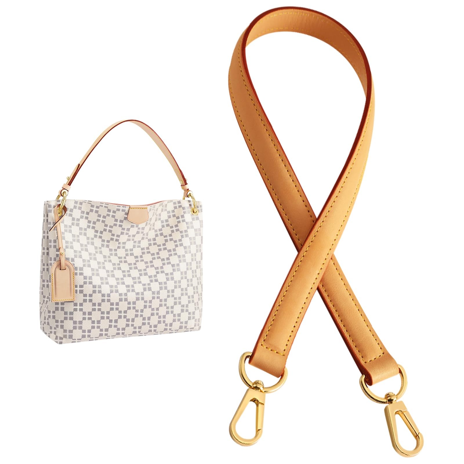 jiesinlov Genuine Vachetta Leather W:0.7in&L:25.6in, W0.7in&l25.6in-beeswax