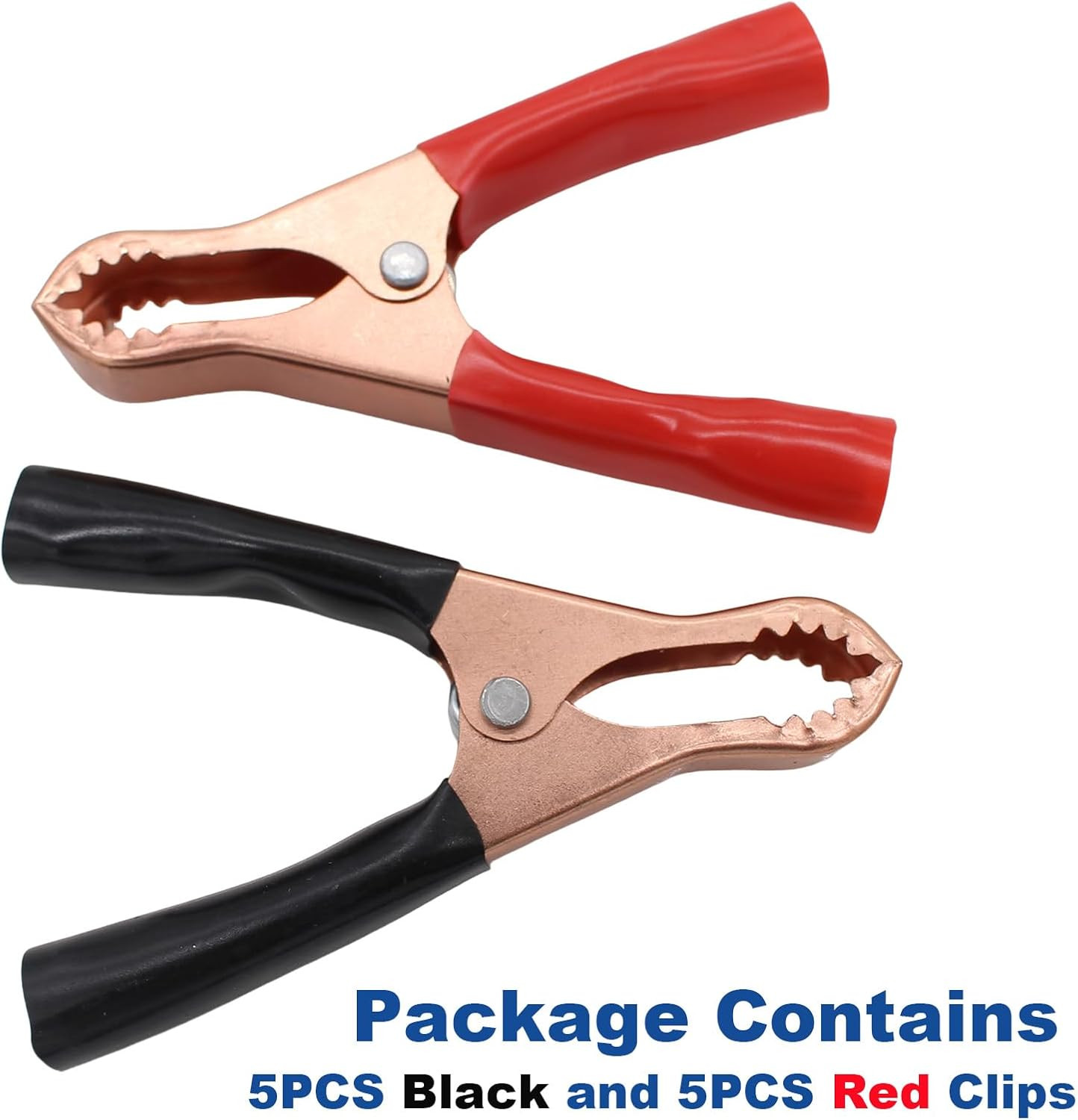 Insulated Alligator Clips Durable Heavy Duty Black & Red Boot Metal Spring Loade
