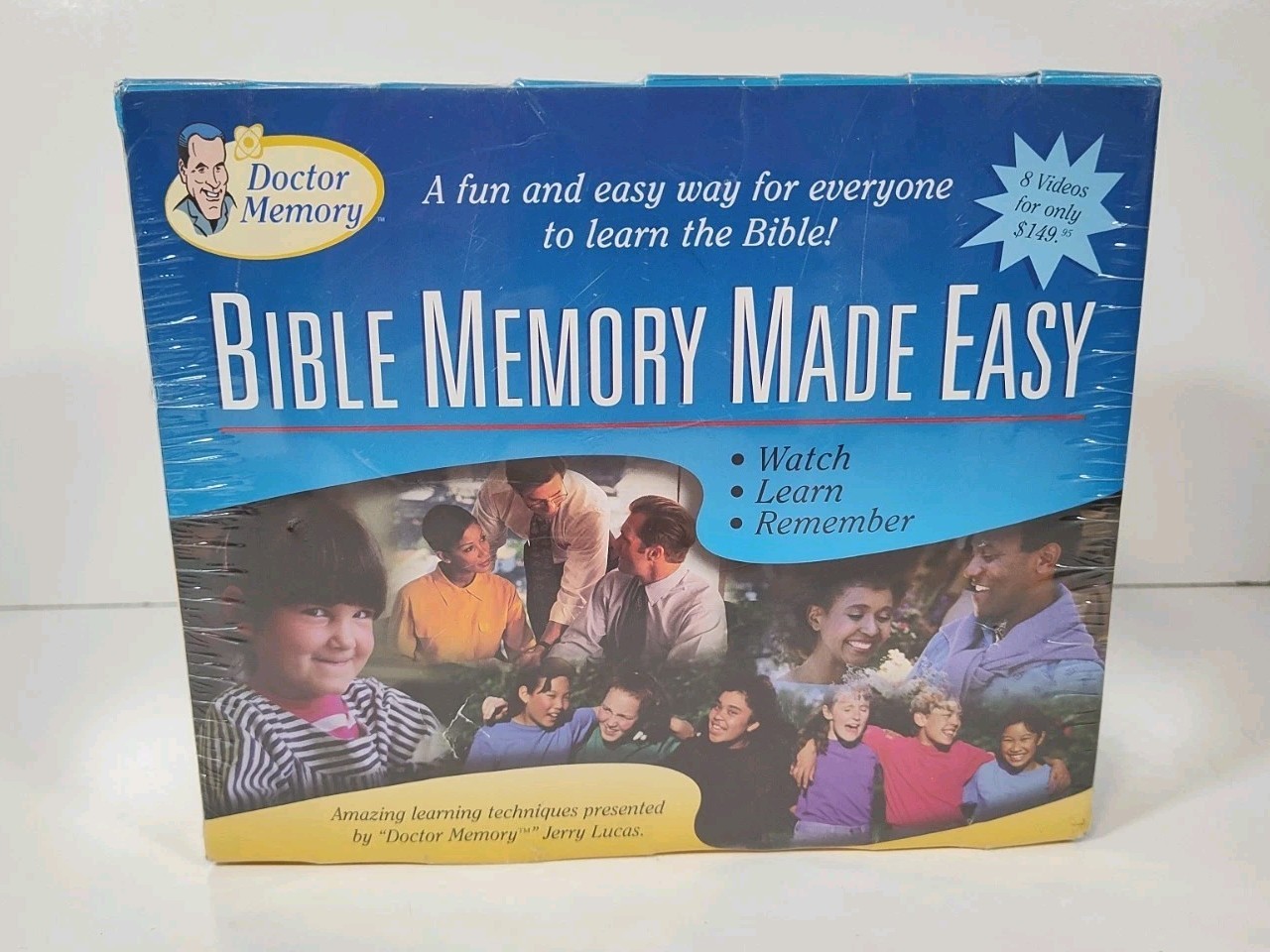 Dr. Memory's Bible Memory Made Easy Fun Family Bible Course 8 VHS Set NIP NOS