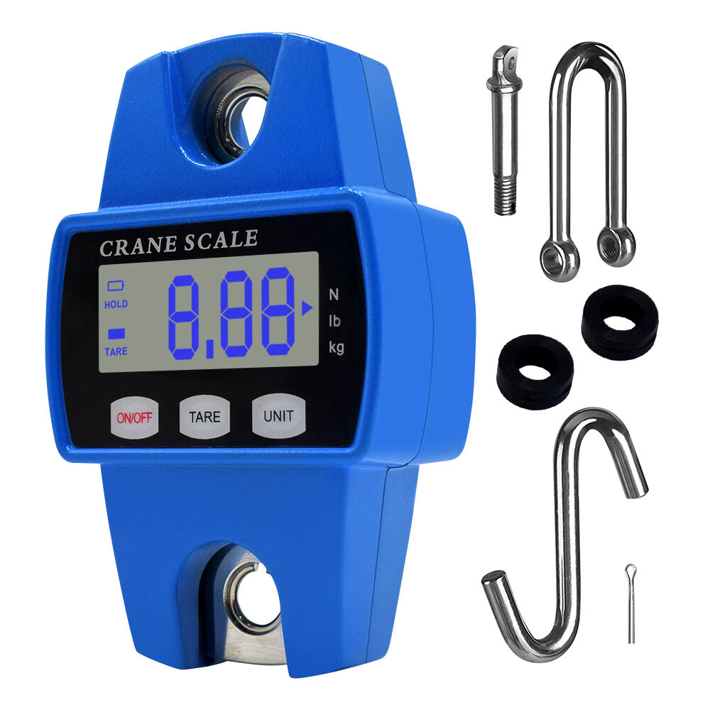 660LBS Hand LCD Crane Scale Industrial Hanging Hook Weight Precision Sensors