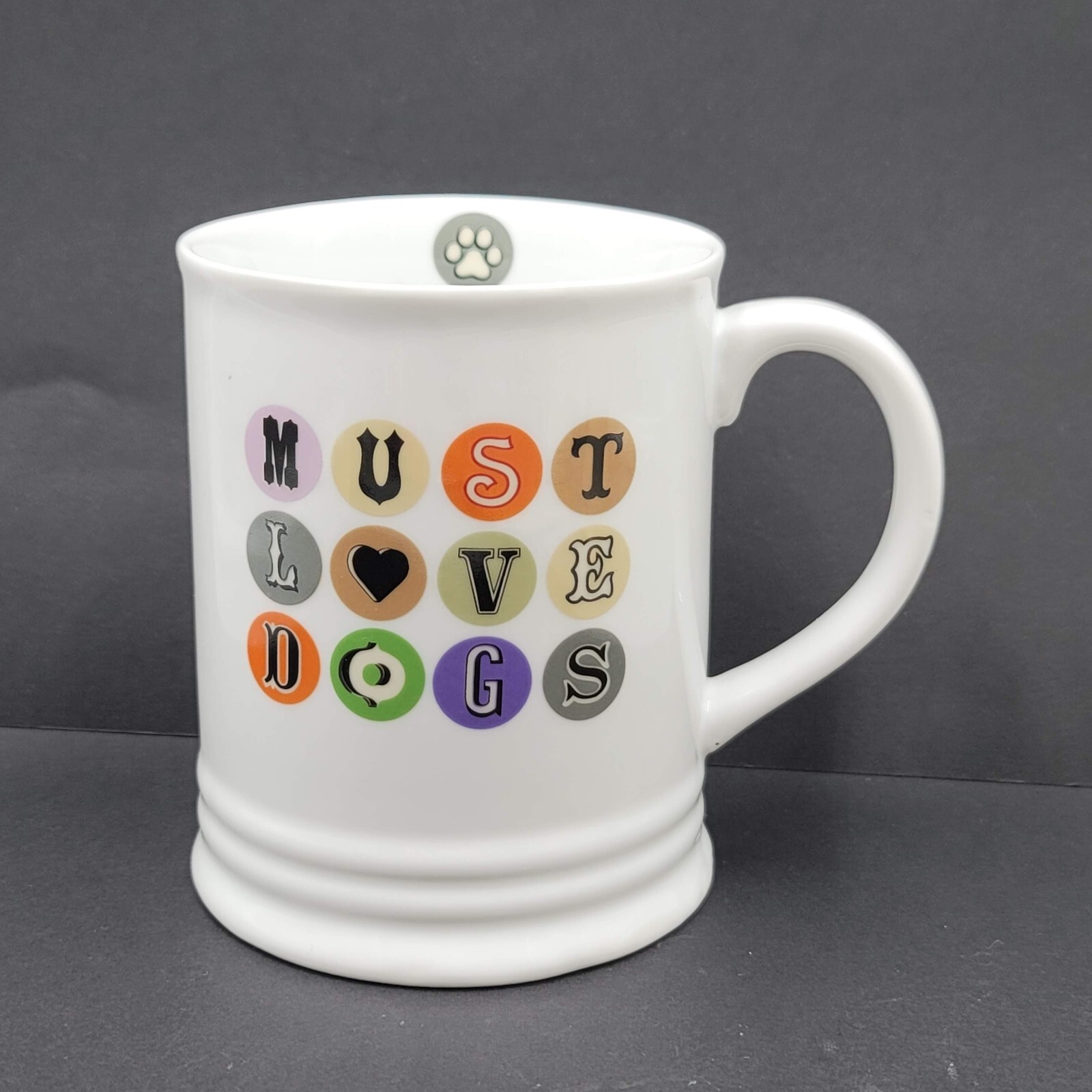 MUST LOVE DOGS Coffee Mug Fringe White Multicolor