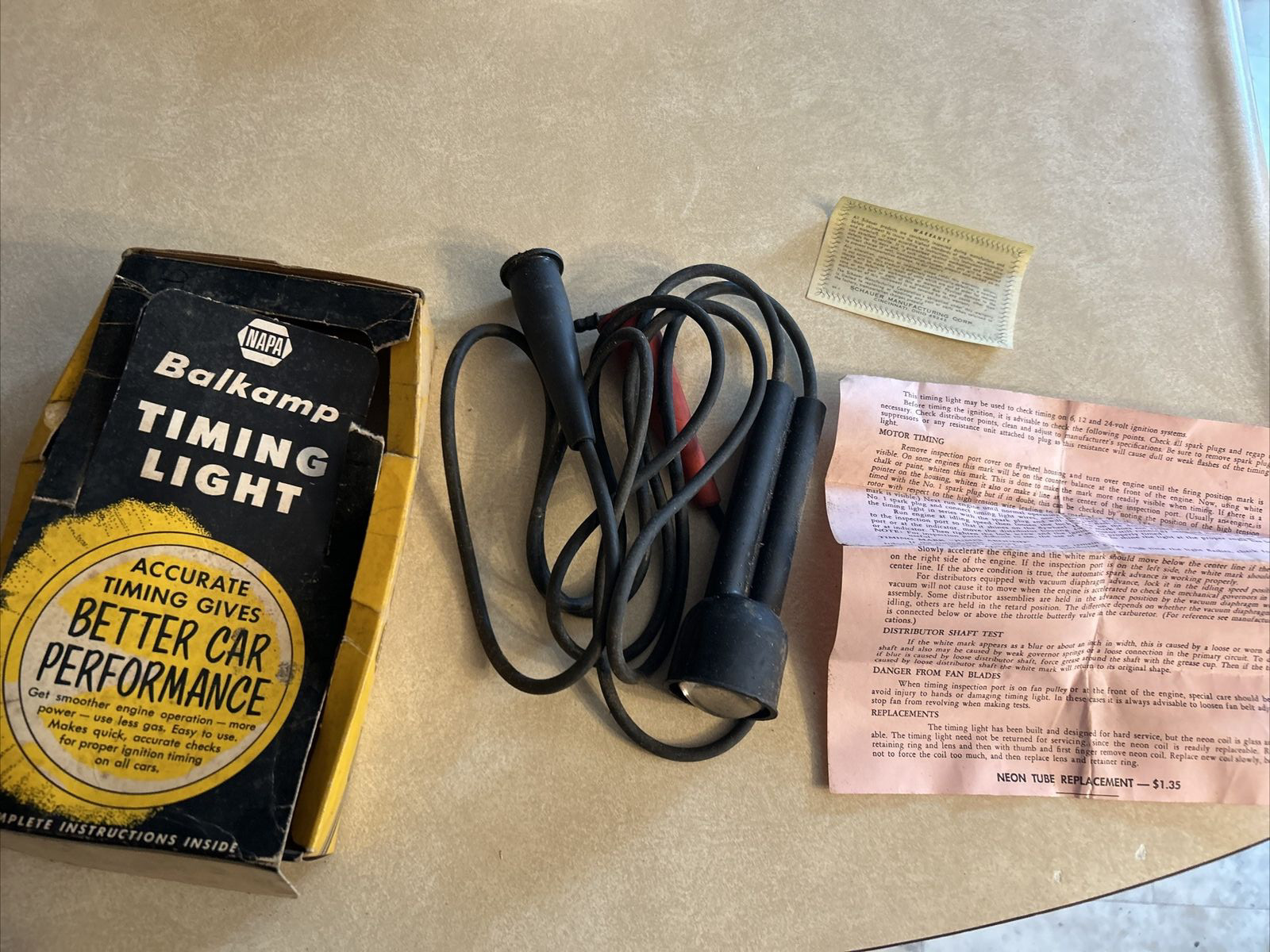 Vintage Napa Balkamp Timing Light in the Original Box