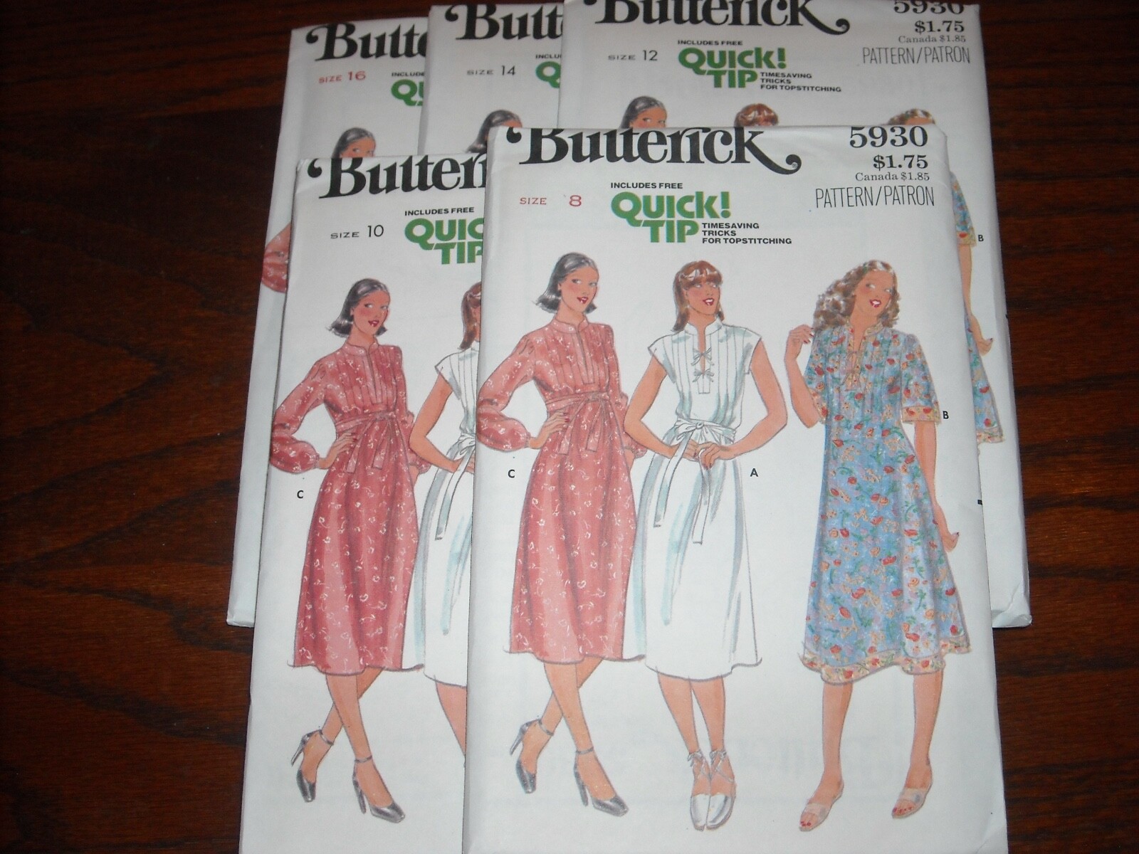 🌼 UNCIRCULATED 1979 BUTTERICK #5930 - LADIES ( 3 STYLE ) DRESS PATTERN  8-16 FF