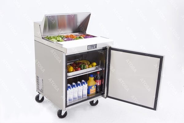 Atosa MSF8301GR 27" 1 DOOR Sandwich Prep Refrigerator 8 of 1/6 pans on top