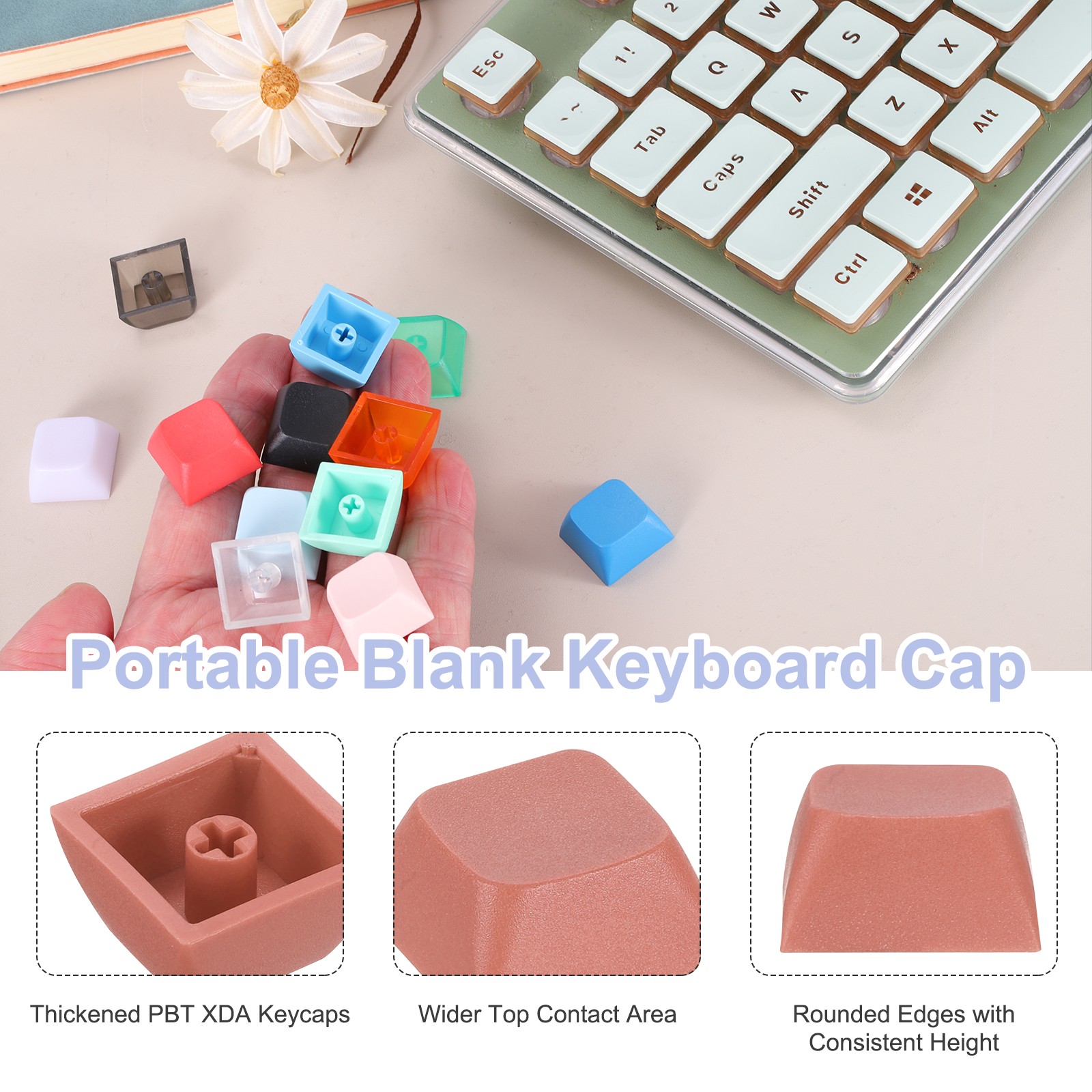 20Pcs XDA Profile Keycap Set PBT Mechanical Numeric Keypads, Dark Pink