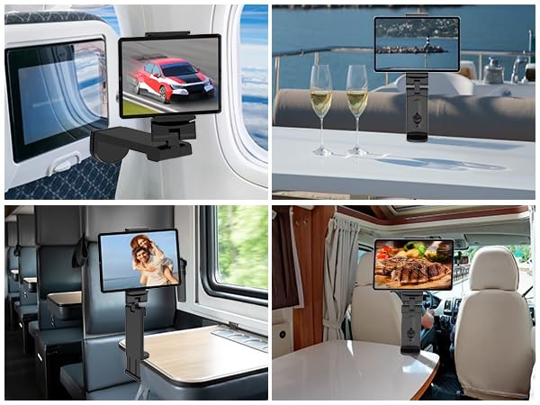 Universal Airplane Holder Mount, Travel Stand, Handsfree Travel with Multi-Di...
