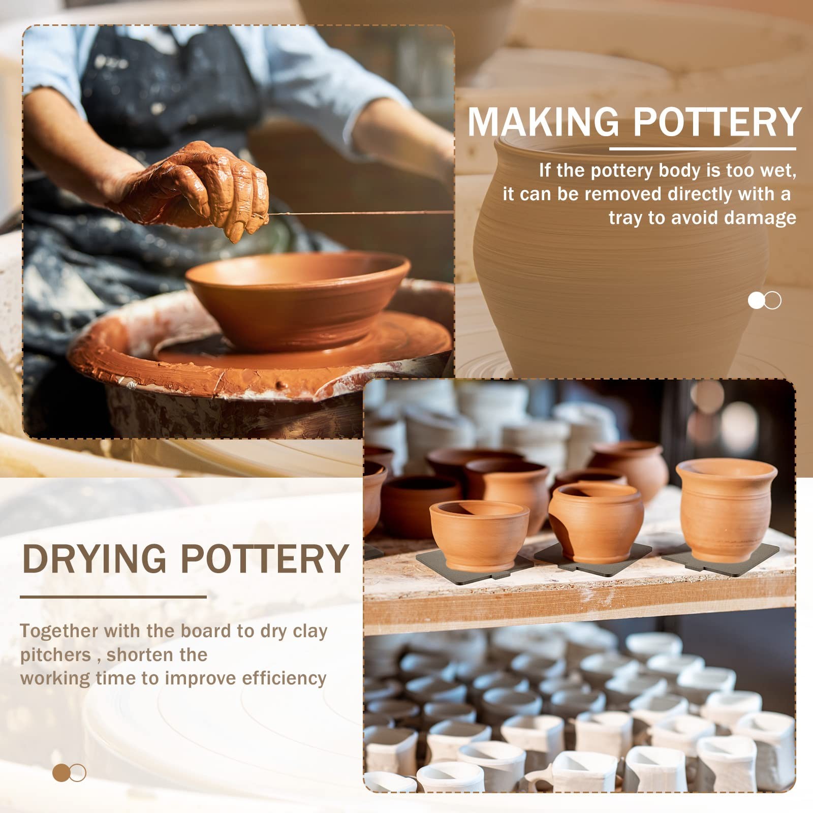 15 Pcs Bat for Pottery Wheel Adapter with Removable Inserts Pottery Bats for ...